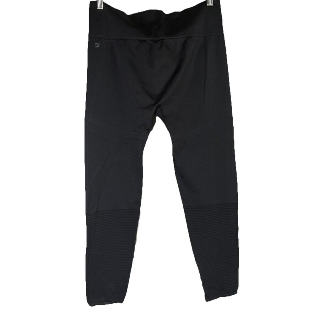 Fabletics Women’s High Waisted Seemless Black Leggings Mesh Pattern Gym Size‎ XL